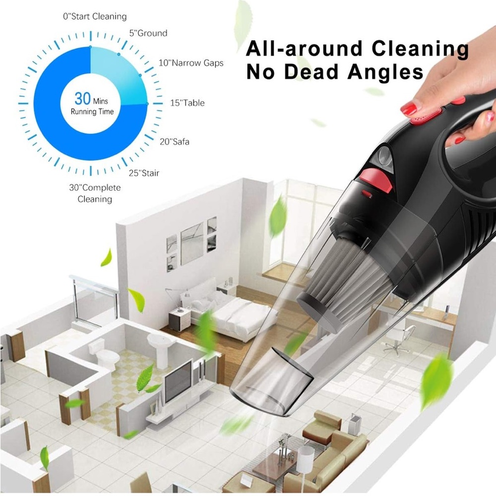Handheld Cordless Car Vacuum Cleaner - Red - Picture 6 of 8